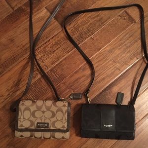 Coach lot of 2 crossbody wallets